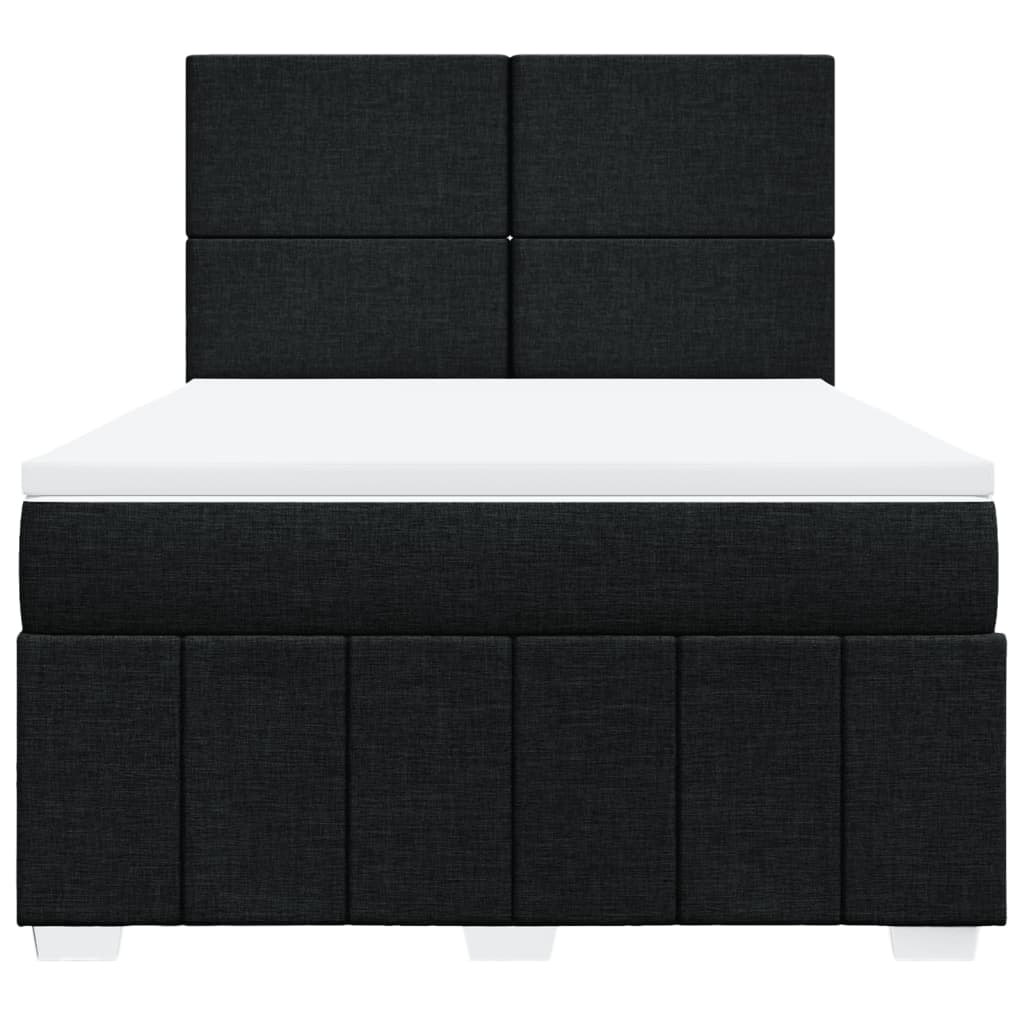 vidaXL Κρεβάτι Boxspring με Στρώμα Μαύρο 160x200 εκ. Υφασμάτινο
