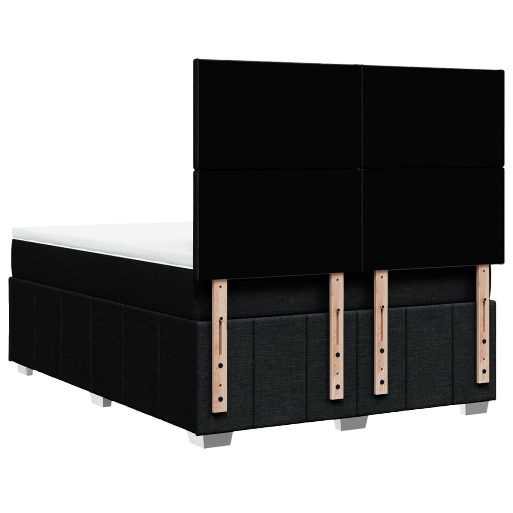 vidaXL Κρεβάτι Boxspring με Στρώμα Μαύρο 160x200 εκ. Υφασμάτινο