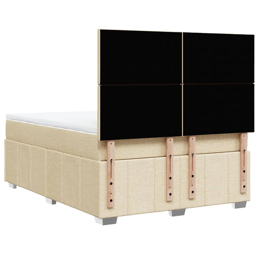 vidaXL Κρεβάτι Boxspring με Στρώμα Κρεμ 160x200 εκ. Υφασμάτινο
