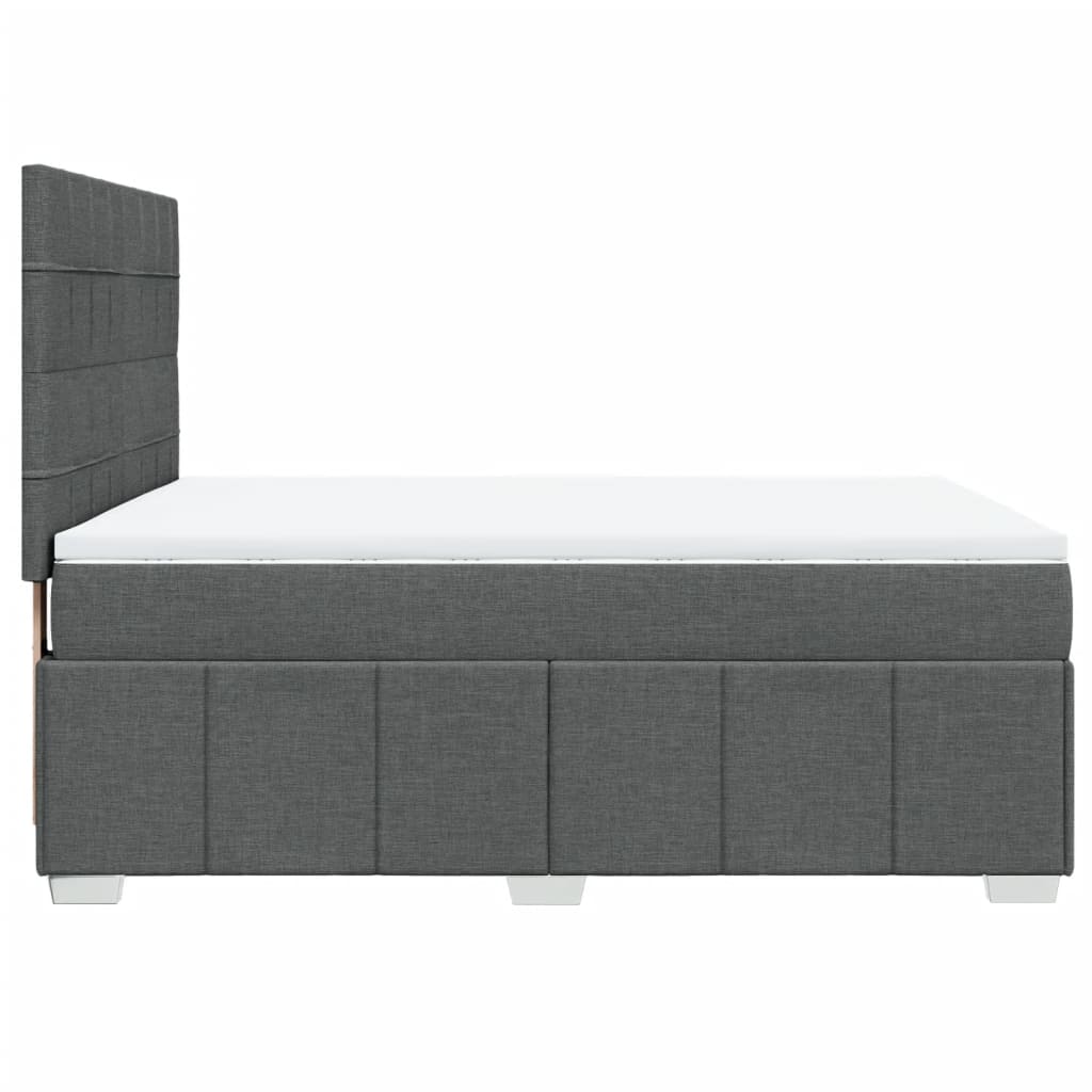 vidaXL Κρεβάτι Boxspring με Στρώμα Σκούρο Γκρι 160x200 εκ Υφασμάτινο