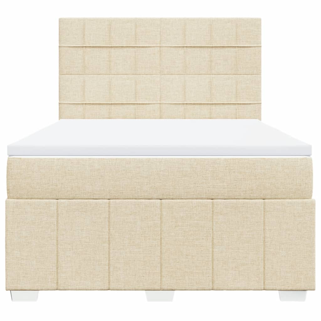 vidaXL Κρεβάτι Boxspring με Στρώμα Κρεμ 160x200 εκ. Υφασμάτινο