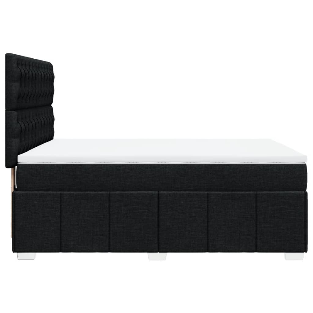 vidaXL Κρεβάτι Boxspring με Στρώμα Μαύρο 160x200 εκ. Υφασμάτινο