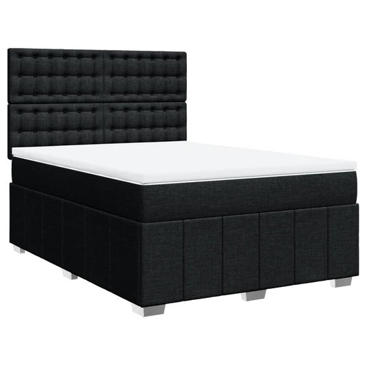 vidaXL Κρεβάτι Boxspring με Στρώμα Μαύρο 160x200 εκ. Υφασμάτινο