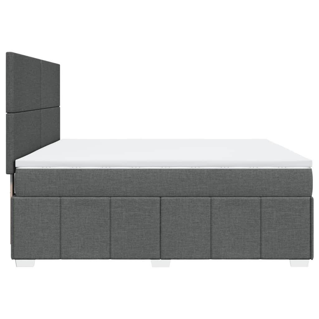 vidaXL Κρεβάτι Boxspring με Στρώμα Σκούρο Γκρι 180x200 εκ Υφασμάτιν