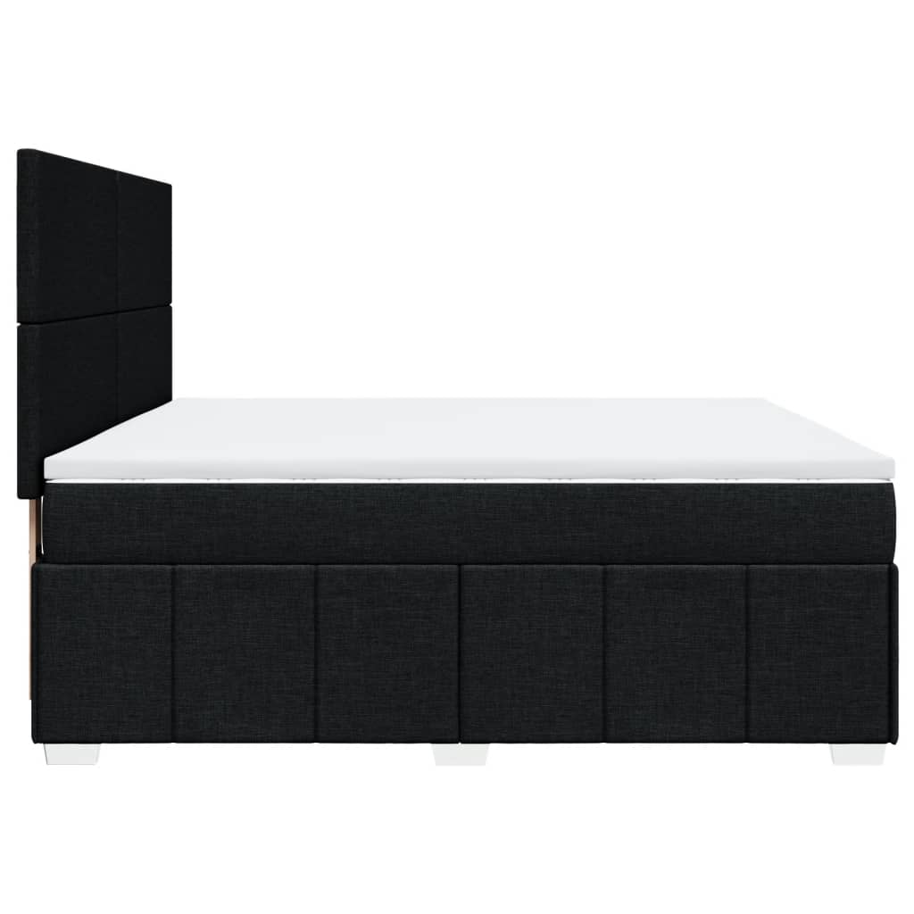vidaXL Κρεβάτι Boxspring με Στρώμα Μαύρο 180x200 εκ. Υφασμάτινο