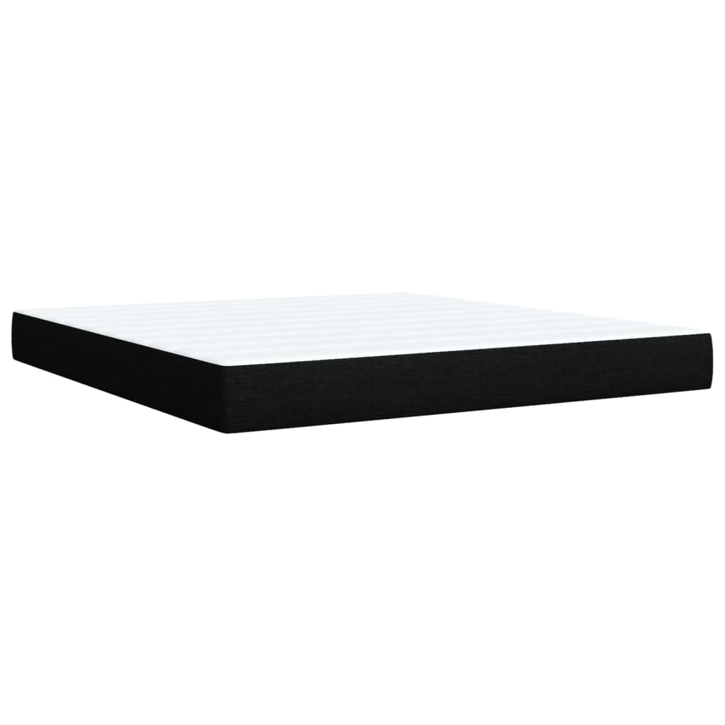 vidaXL Κρεβάτι Boxspring με Στρώμα Μαύρο 180x200 εκ. Υφασμάτινο