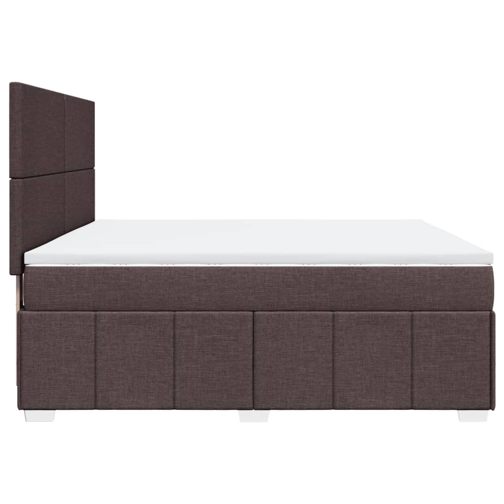 vidaXL Κρεβάτι Boxspring με Στρώμα Σκούρο Καφέ 180x200 εκ Υφασμάτινο