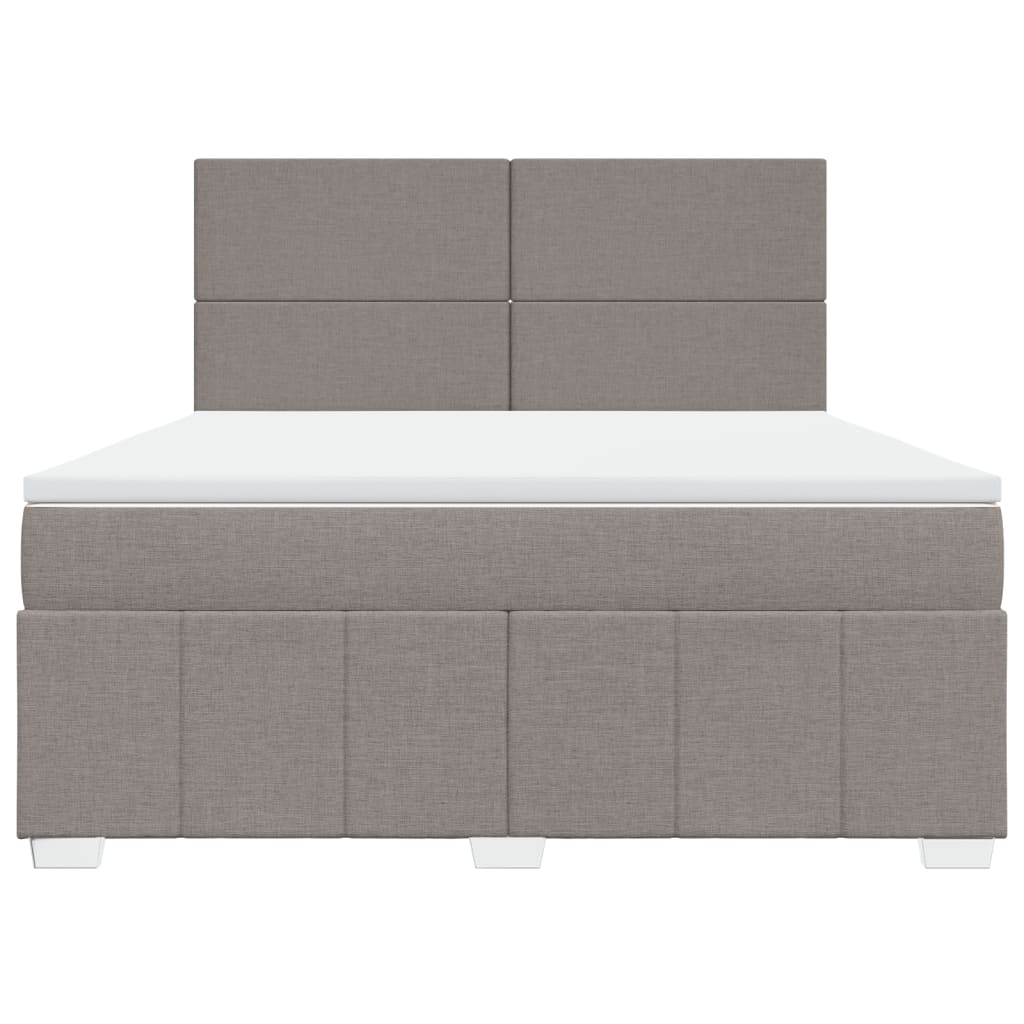 vidaXL Κρεβάτι Boxspring με Στρώμα Taupe 180x200 εκ. Υφασμάτινο