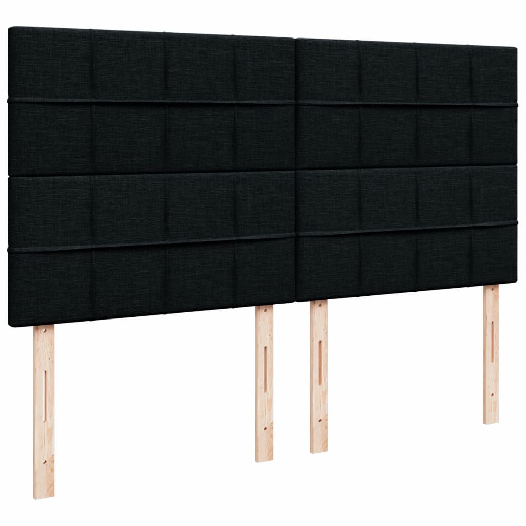 vidaXL Κρεβάτι Boxspring με Στρώμα Μαύρο 180x200 εκ. Υφασμάτινο