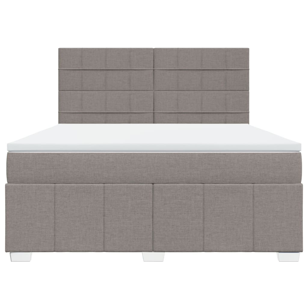 vidaXL Κρεβάτι Boxspring με Στρώμα Taupe 180x200 εκ. Υφασμάτινο