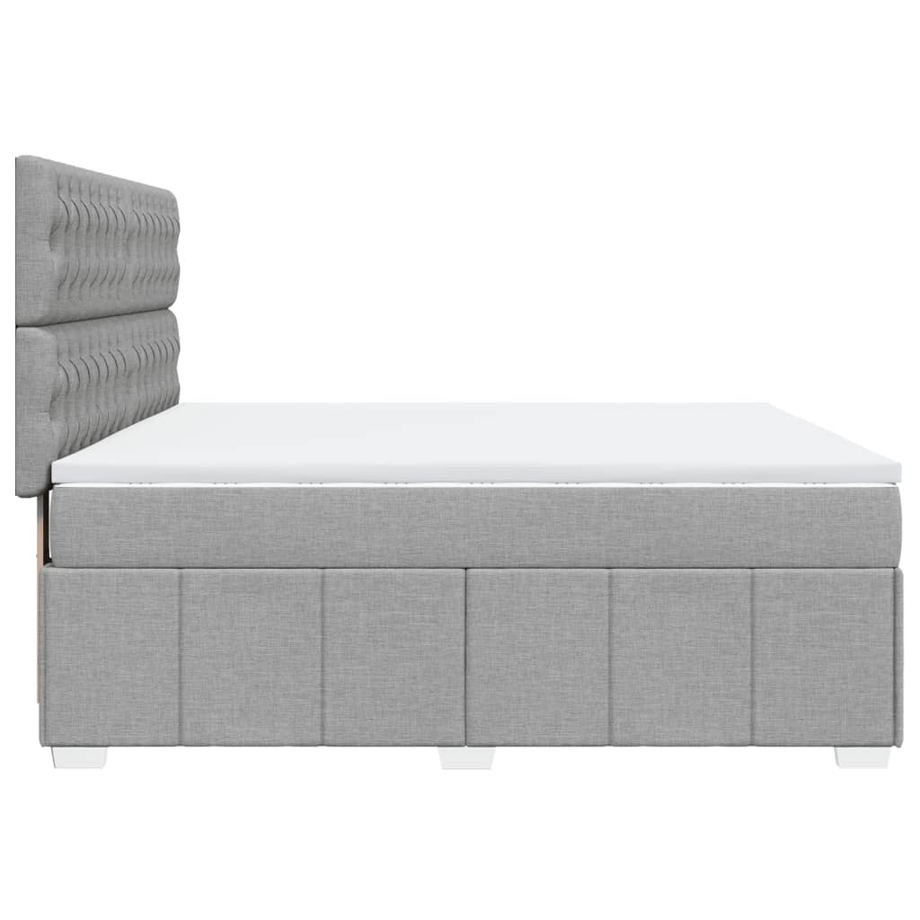 vidaXL Κρεβάτι Boxspring με Στρώμα Ανοιχτό Γκρι 180x200 εκ. Υφασμάτινο