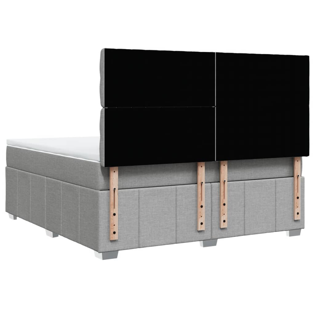 vidaXL Κρεβάτι Boxspring με Στρώμα Ανοιχτό Γκρι 180x200 εκ. Υφασμάτινο
