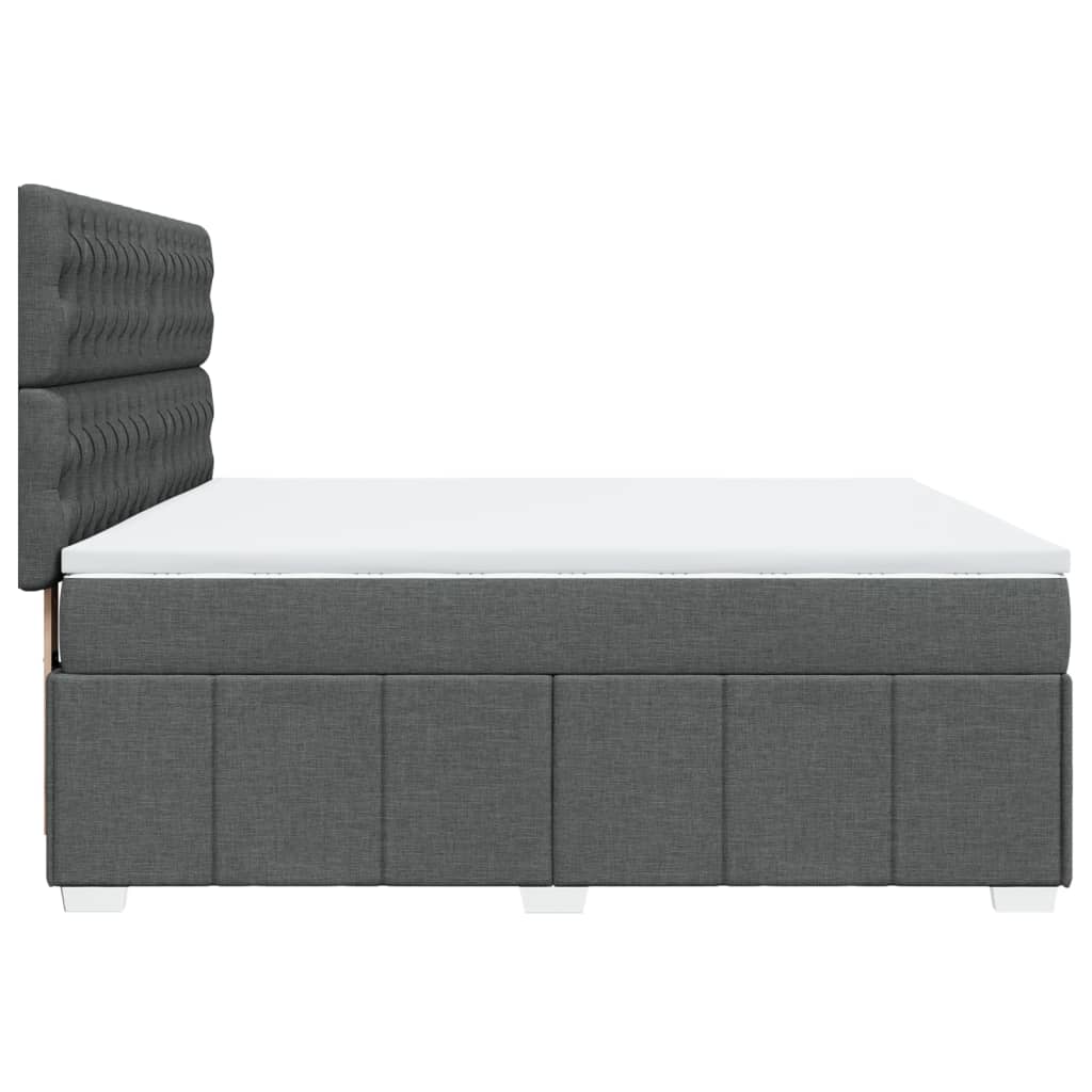 vidaXL Κρεβάτι Boxspring με Στρώμα Σκούρο Γκρι 180x200 εκ Υφασμάτιν