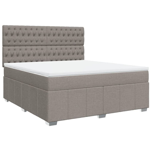 vidaXL Κρεβάτι Boxspring με Στρώμα Taupe 180x200 εκ. Υφασμάτινο