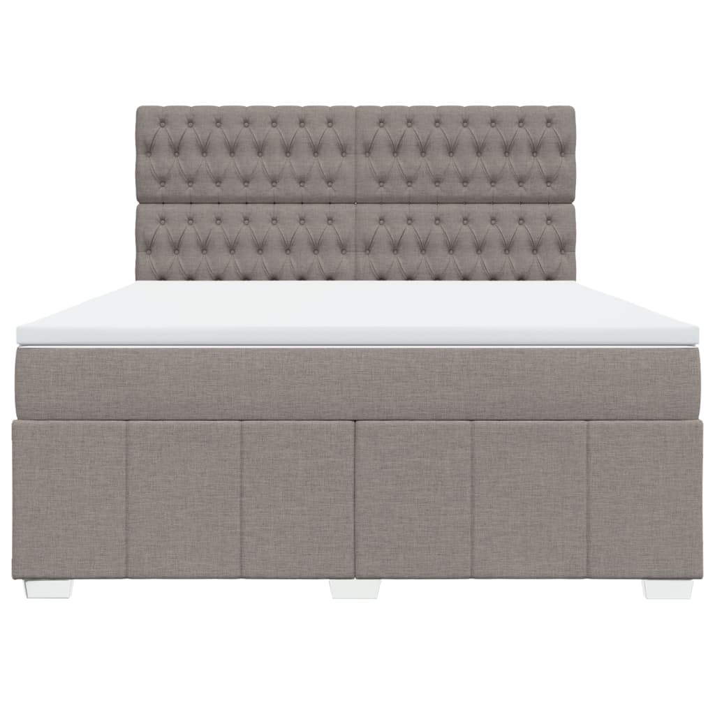 vidaXL Κρεβάτι Boxspring με Στρώμα Taupe 180x200 εκ. Υφασμάτινο