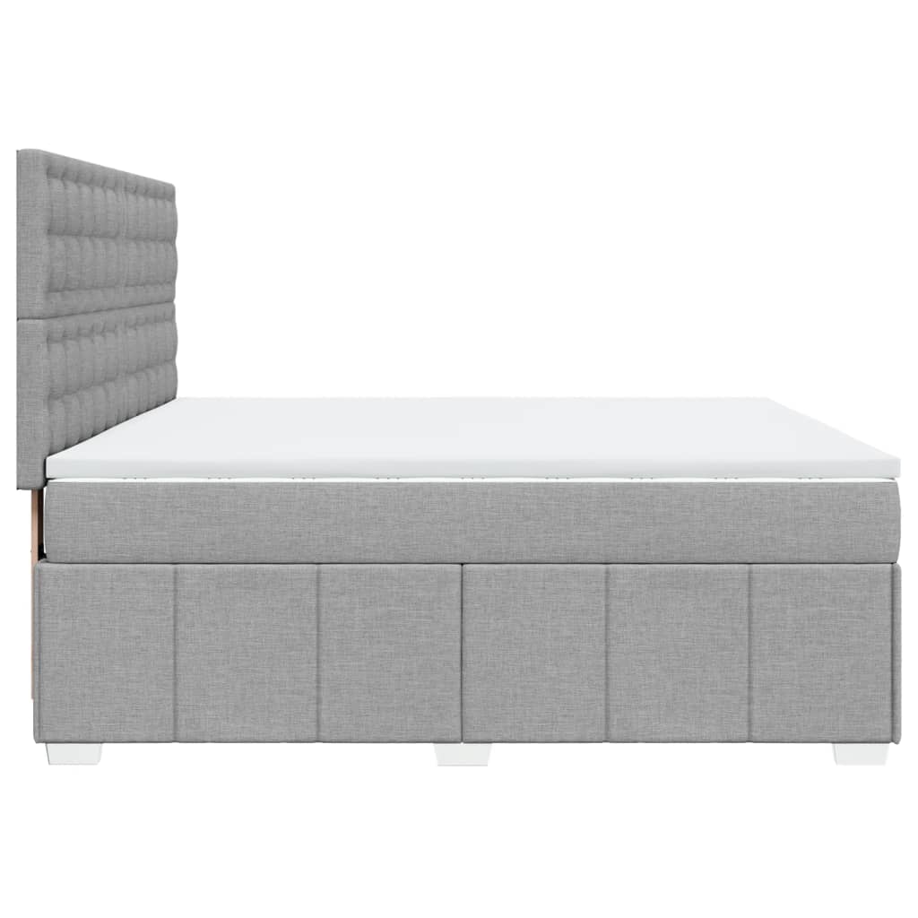 vidaXL Κρεβάτι Boxspring με Στρώμα Ανοιχτό Γκρι 180x200 εκ. Υφασμάτινο