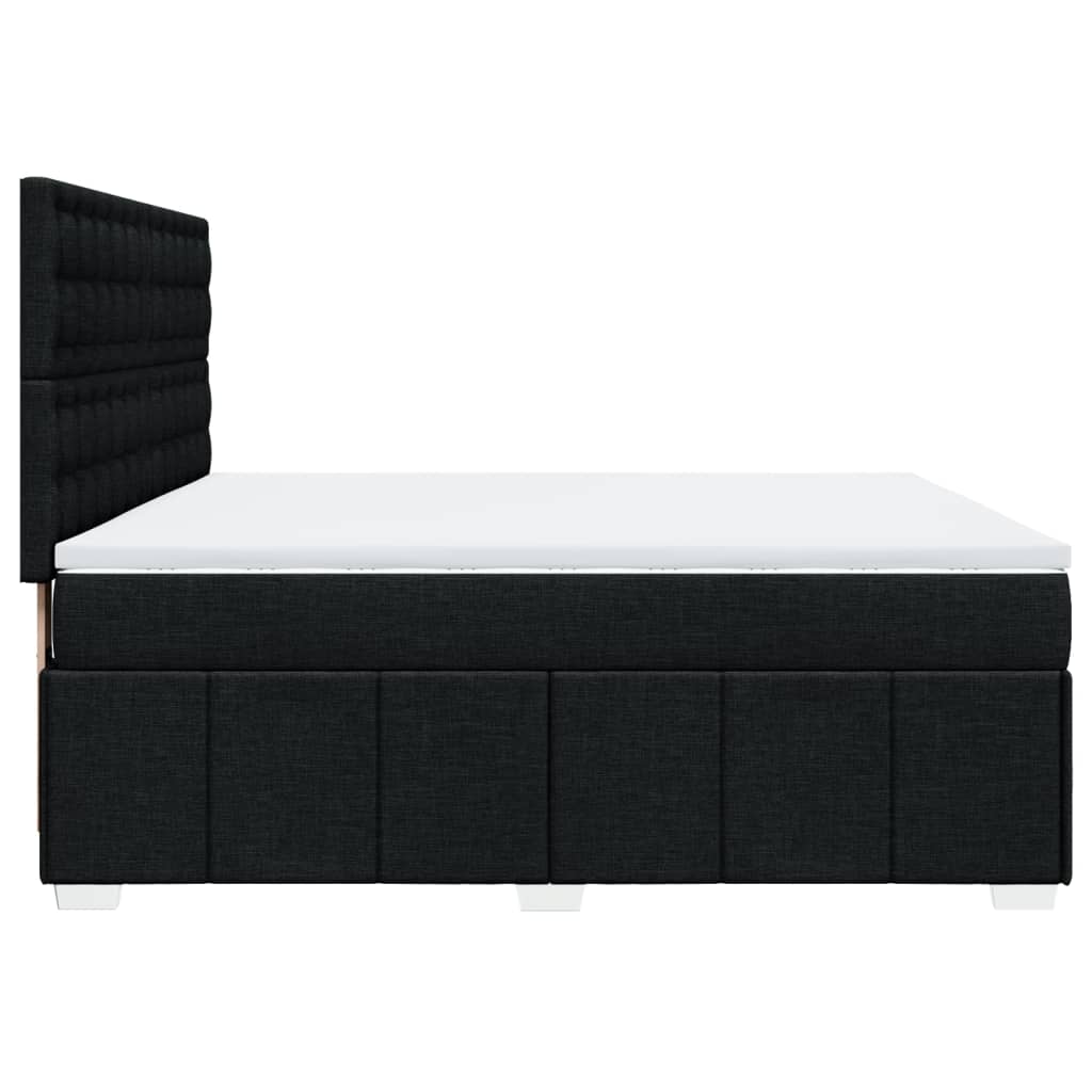 vidaXL Κρεβάτι Boxspring με Στρώμα Μαύρο 180x200 εκ. Υφασμάτινο