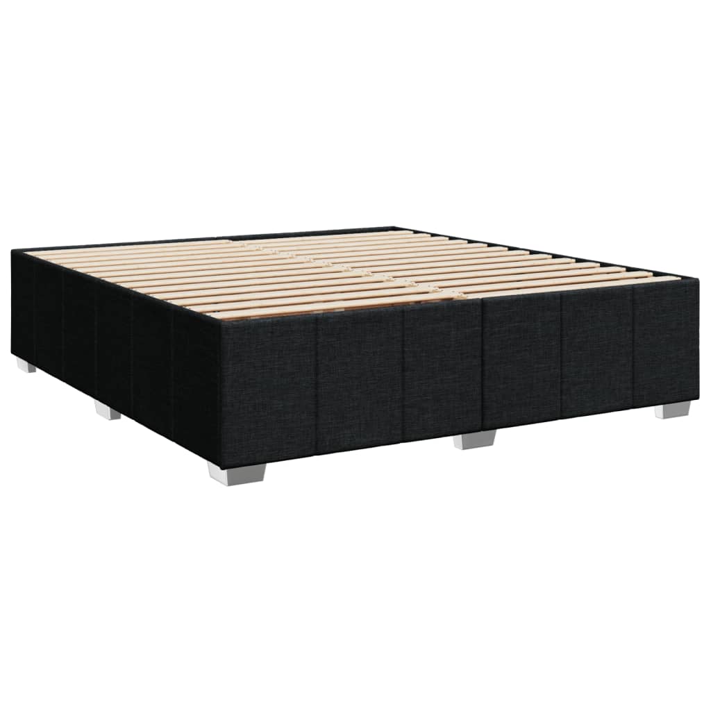 vidaXL Κρεβάτι Boxspring με Στρώμα Μαύρο 180x200 εκ. Υφασμάτινο