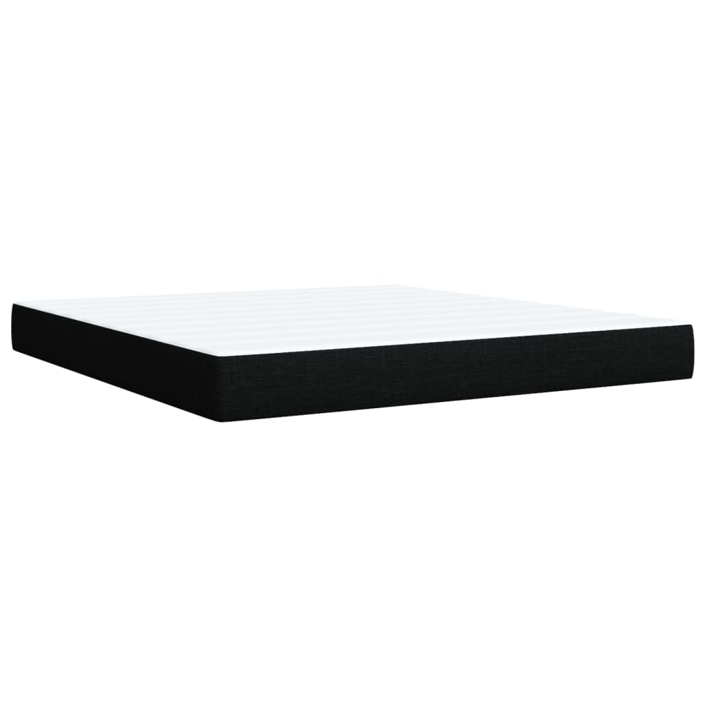 vidaXL Κρεβάτι Boxspring με Στρώμα Μαύρο 180x200 εκ. Υφασμάτινο