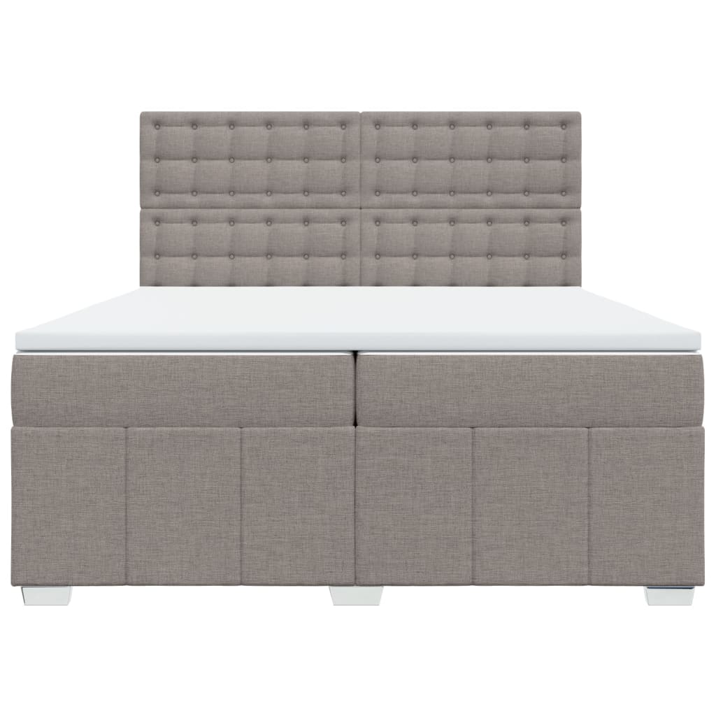 vidaXL Κρεβάτι Boxspring με Στρώμα Taupe 200x200 εκ. Υφασμάτινο