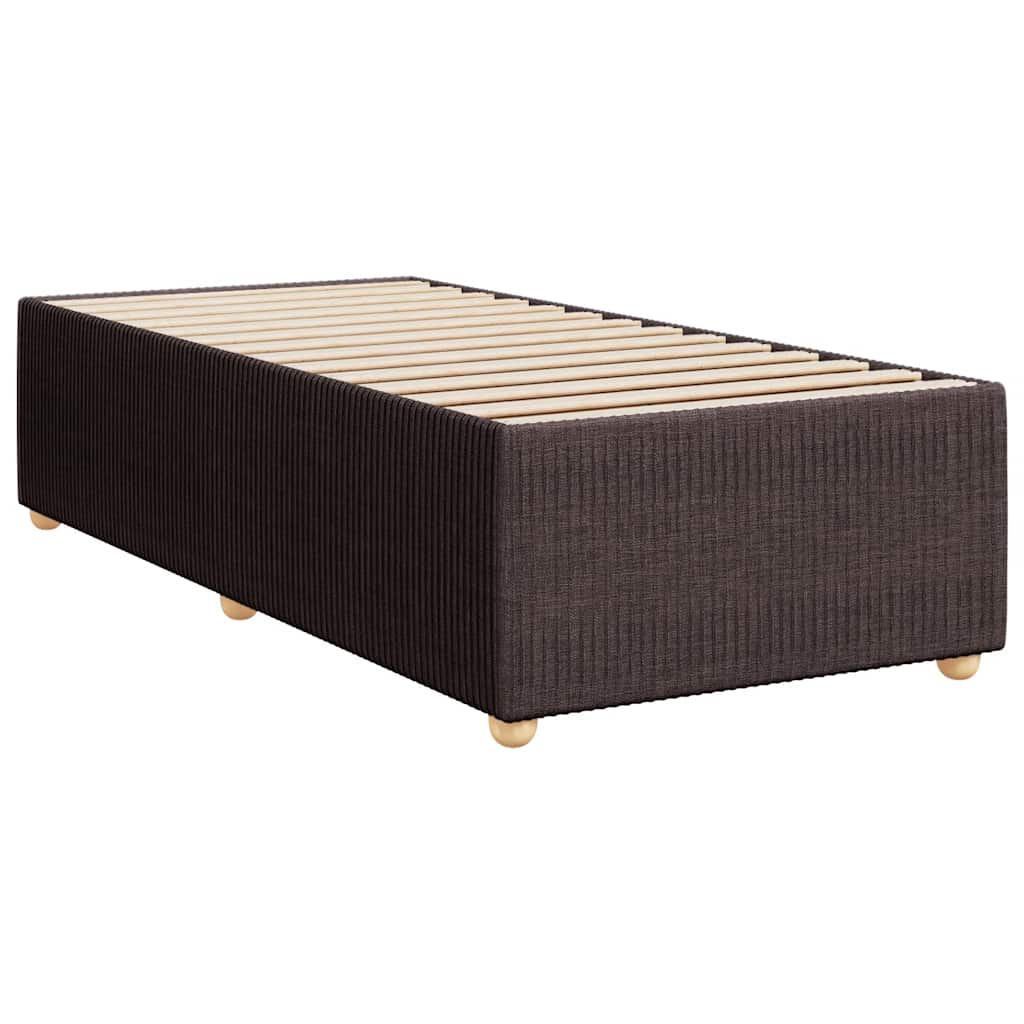 vidaXL Κρεβάτι Boxspring με Στρώμα Σκούρο Καφέ 80x200 εκ. Υφασμάτινο