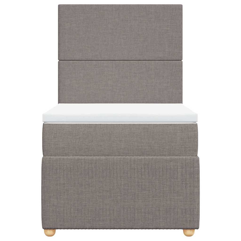 vidaXL Κρεβάτι Boxspring με Στρώμα Taupe 80x200 εκ. Υφασμάτινο