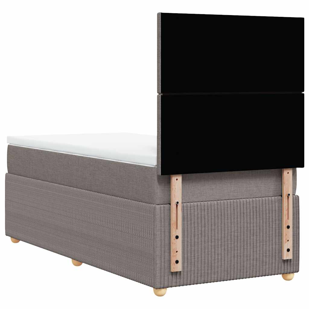 vidaXL Κρεβάτι Boxspring με Στρώμα Taupe 80x200 εκ. Υφασμάτινο