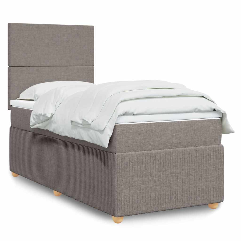 vidaXL Κρεβάτι Boxspring με Στρώμα Taupe 80x200 εκ. Υφασμάτινο