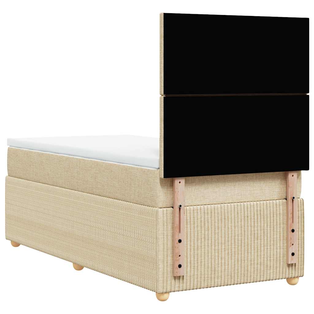 vidaXL Κρεβάτι Boxspring με Στρώμα Κρεμ 80 x 200 εκ. Υφασμάτινο