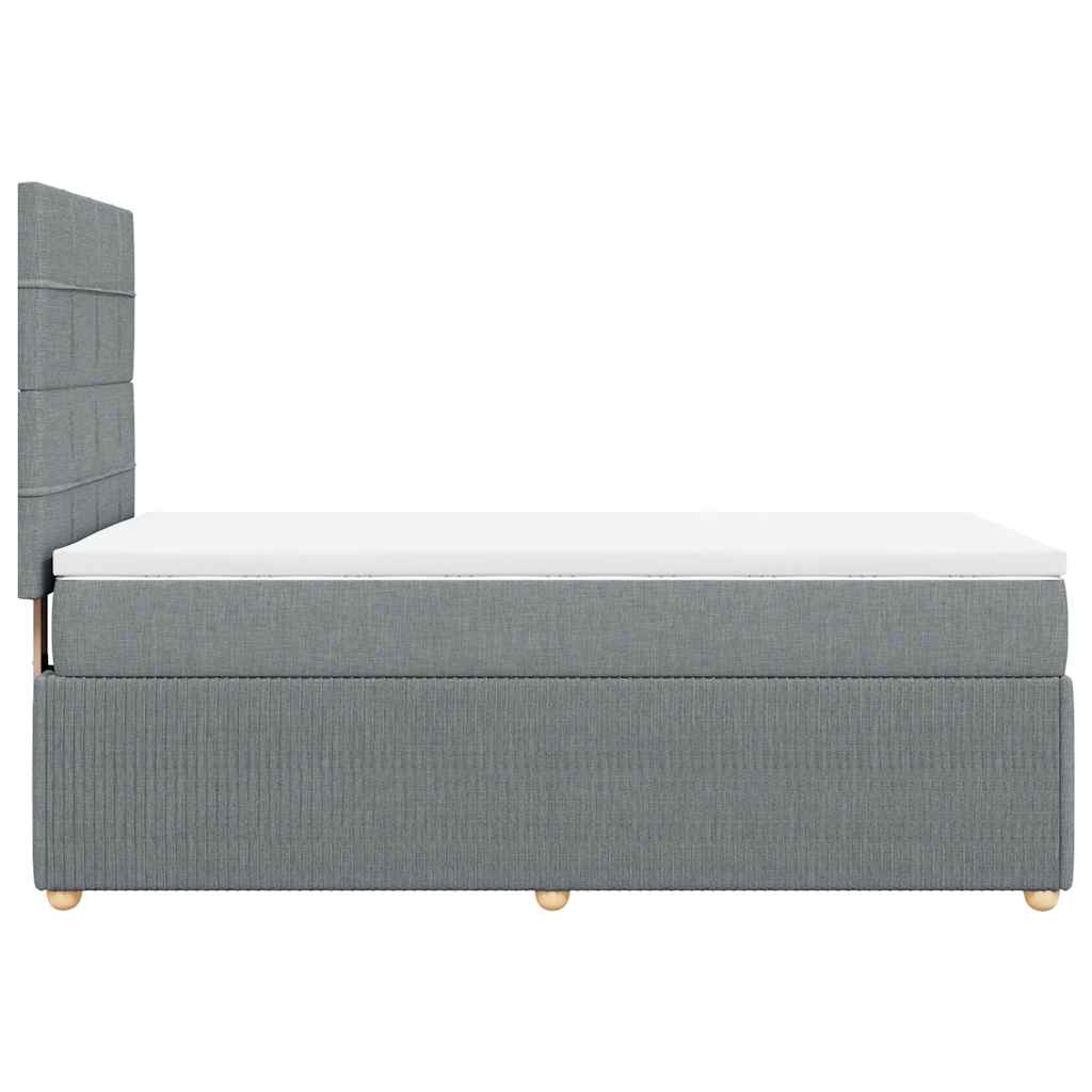 vidaXL Κρεβάτι Boxspring με Στρώμα Ανοιχτό Γκρι 80x200 εκ. Υφασμάτινο