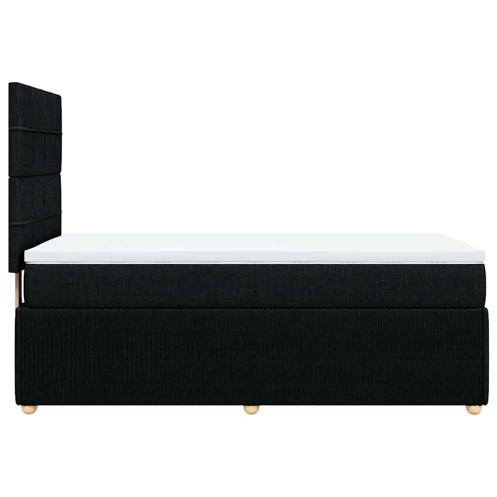 vidaXL Κρεβάτι Boxspring με Στρώμα Μαύρο 80 x 200 εκ. Υφασμάτινο
