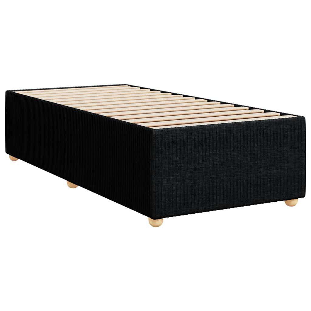 vidaXL Κρεβάτι Boxspring με Στρώμα Μαύρο 80 x 200 εκ. Υφασμάτινο