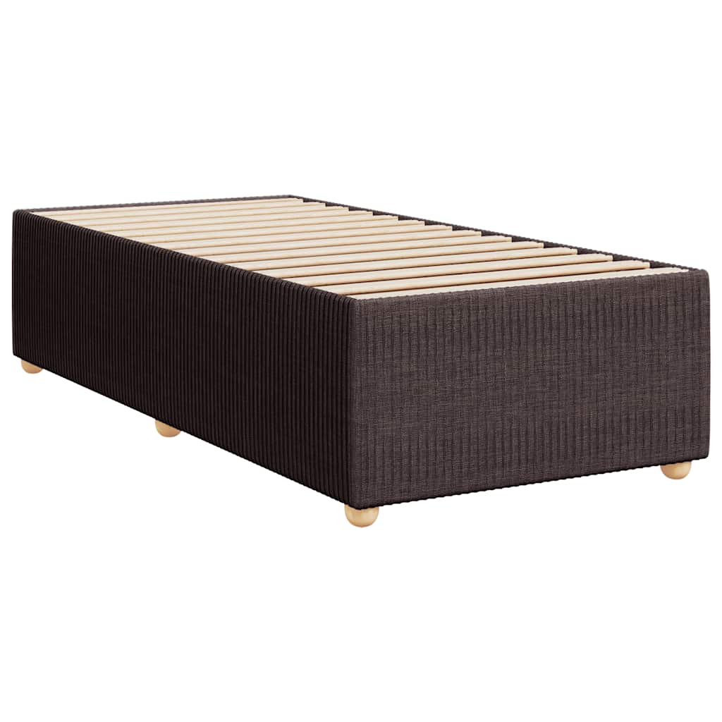 vidaXL Κρεβάτι Boxspring με Στρώμα Σκούρο Καφέ 80x200 εκ. Υφασμάτινο