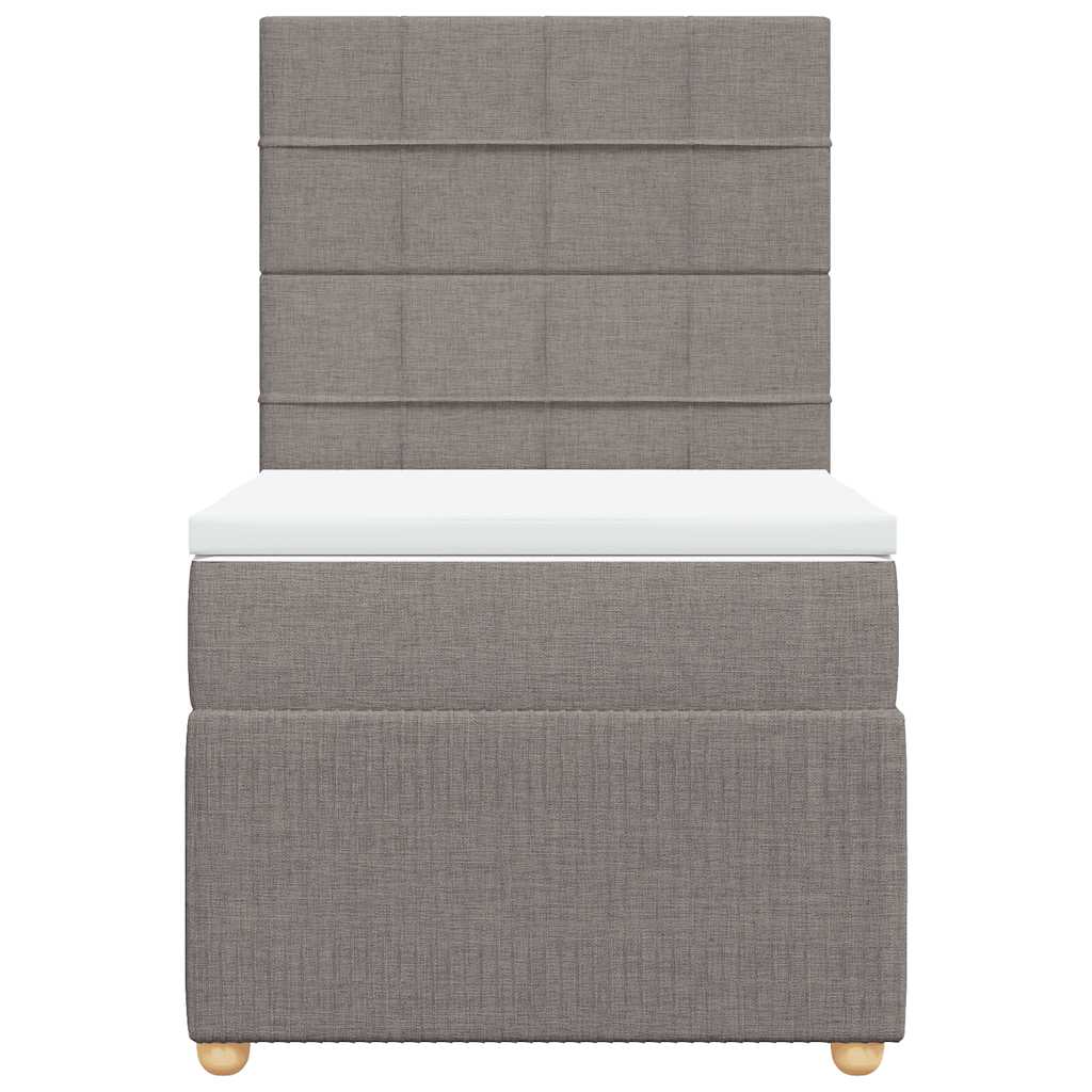 vidaXL Κρεβάτι Boxspring με Στρώμα Taupe 80x200 εκ. Υφασμάτινο