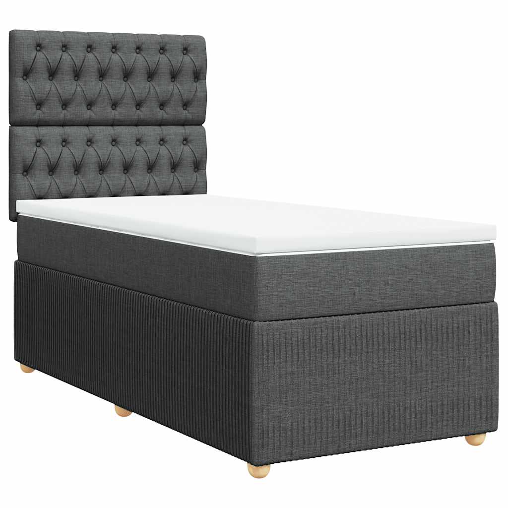vidaXL Κρεβάτι Boxspring με Στρώμα Σκούρο Γκρι 80x200 εκ. Υφασμάτινο