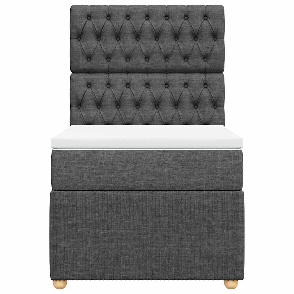 vidaXL Κρεβάτι Boxspring με Στρώμα Σκούρο Γκρι 80x200 εκ. Υφασμάτινο