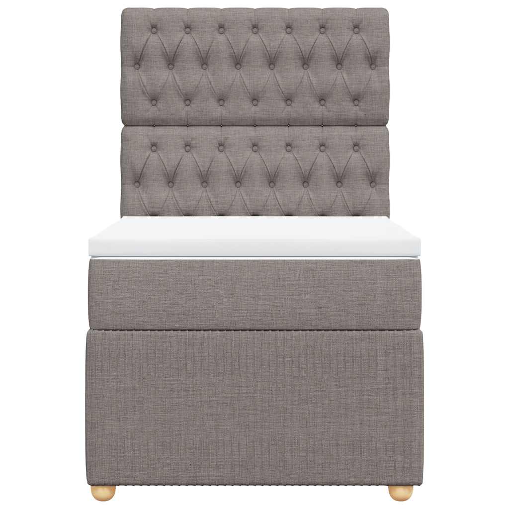 vidaXL Κρεβάτι Boxspring με Στρώμα Taupe 80x200 εκ. Υφασμάτινο