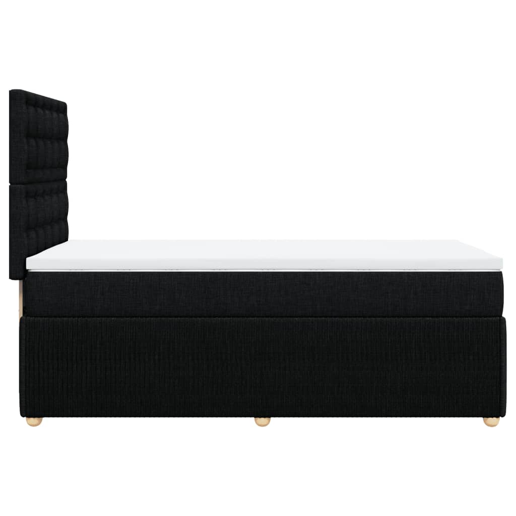 vidaXL Κρεβάτι Boxspring με Στρώμα Μαύρο 80 x 200 εκ. Υφασμάτινο