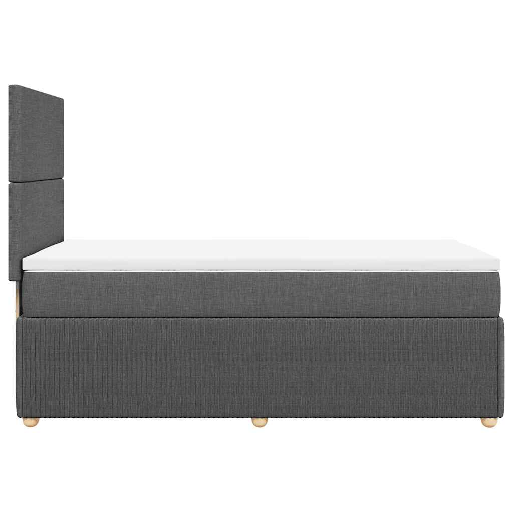 vidaXL Κρεβάτι Boxspring με Στρώμα Σκούρο Γκρι 90x190 εκ. Υφασμάτινο
