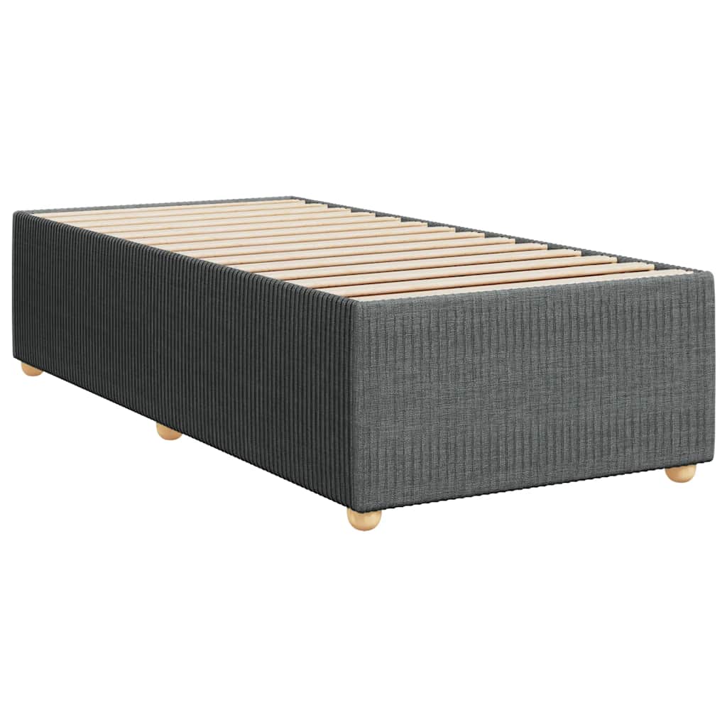 vidaXL Κρεβάτι Boxspring με Στρώμα Σκούρο Γκρι 90x190 εκ. Υφασμάτινο