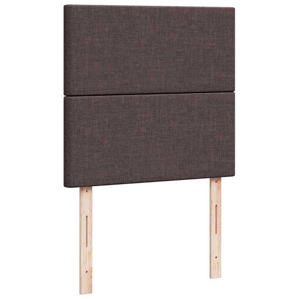 vidaXL Κρεβάτι Boxspring με Στρώμα Σκούρο Καφέ 90x190 εκ. Υφασμάτινο