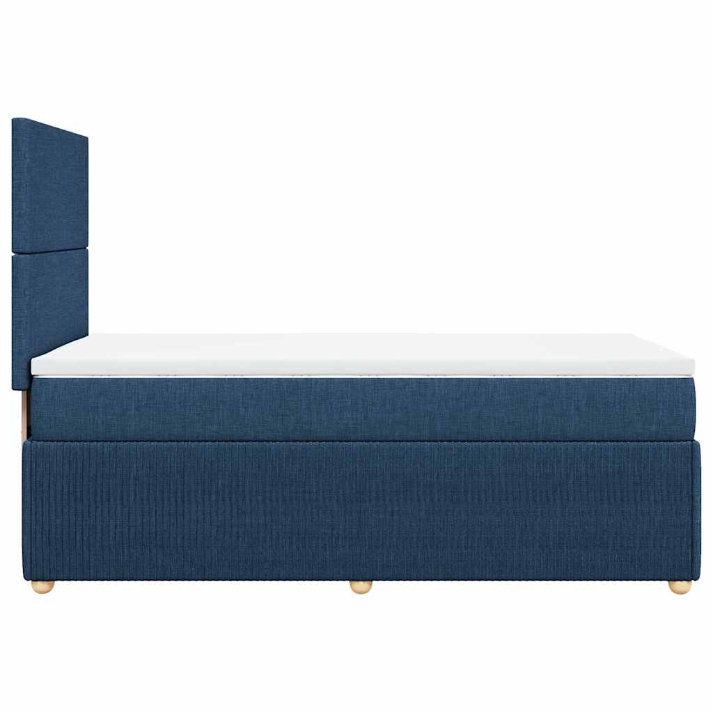 vidaXL Κρεβάτι Boxspring με Στρώμα Μπλε 90x190 εκ.Υφασμάτινο
