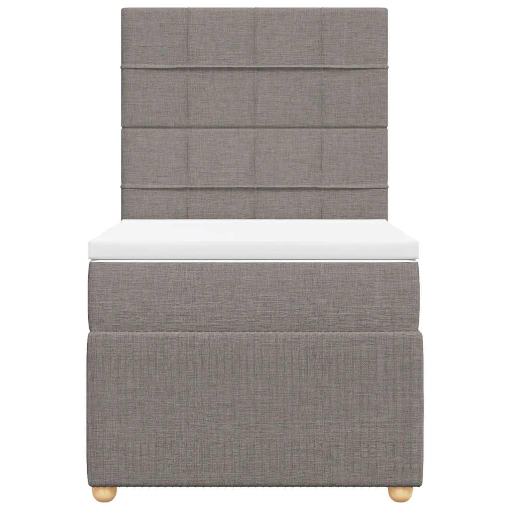 vidaXL Κρεβάτι Boxspring με Στρώμα Taupe 90x190 εκ.Υφασμάτινο