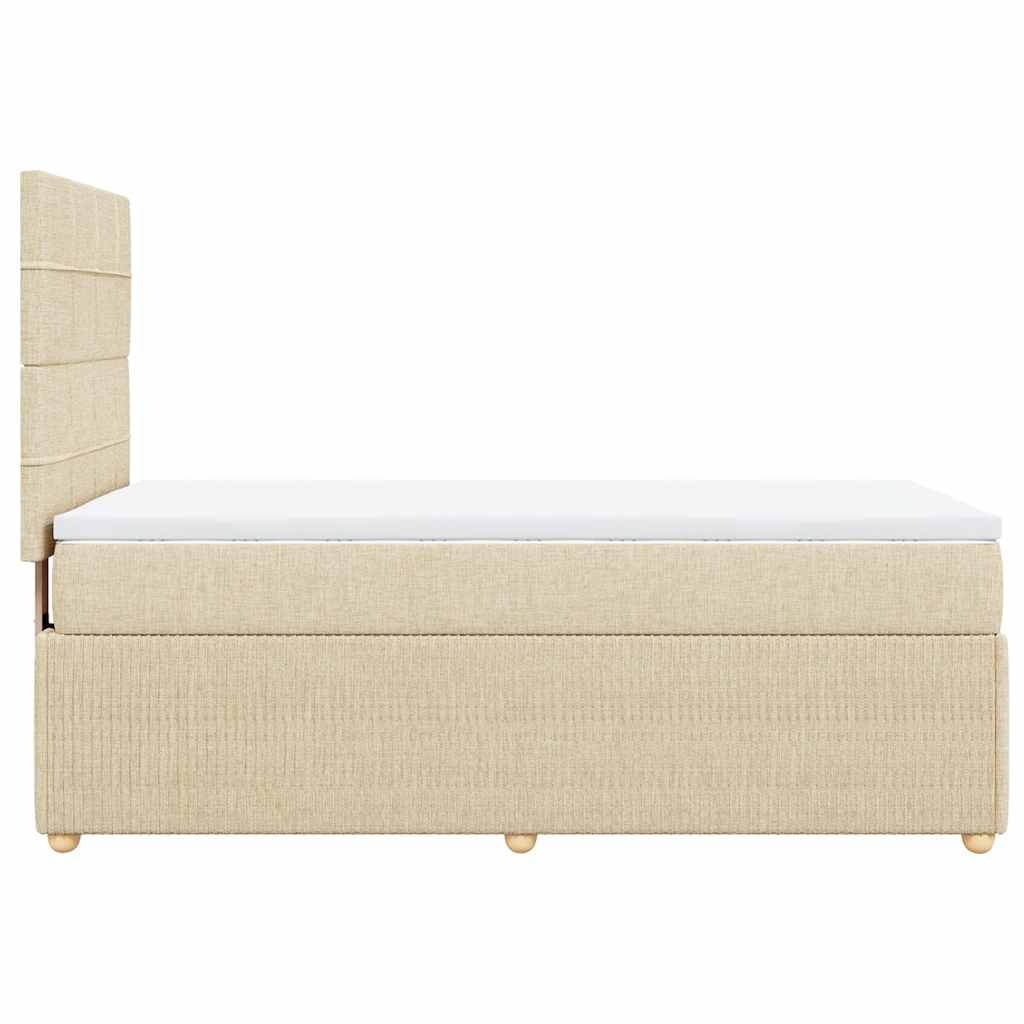 vidaXL Κρεβάτι Boxspring με Στρώμα Κρεμ 90x190 εκ.Υφασμάτινο