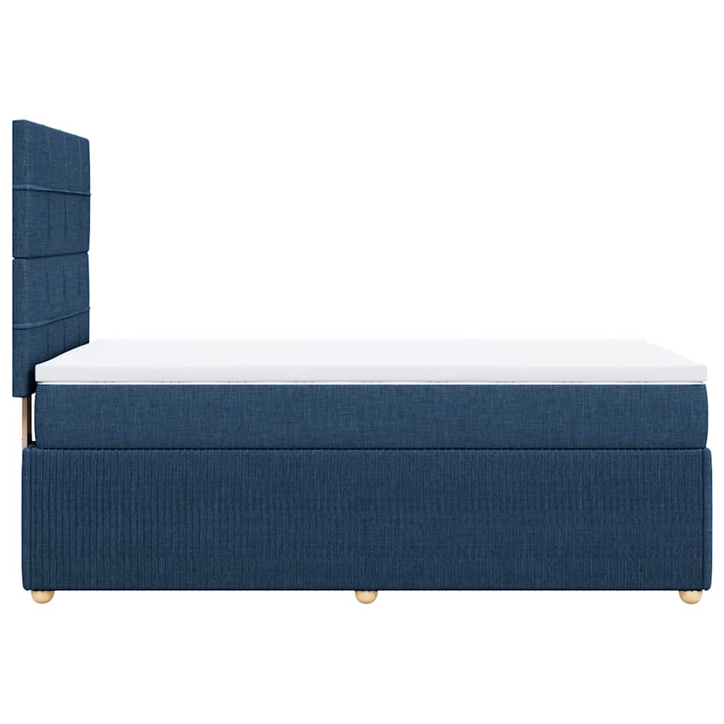vidaXL Κρεβάτι Boxspring με Στρώμα Μπλε 90x190 εκ.Υφασμάτινο