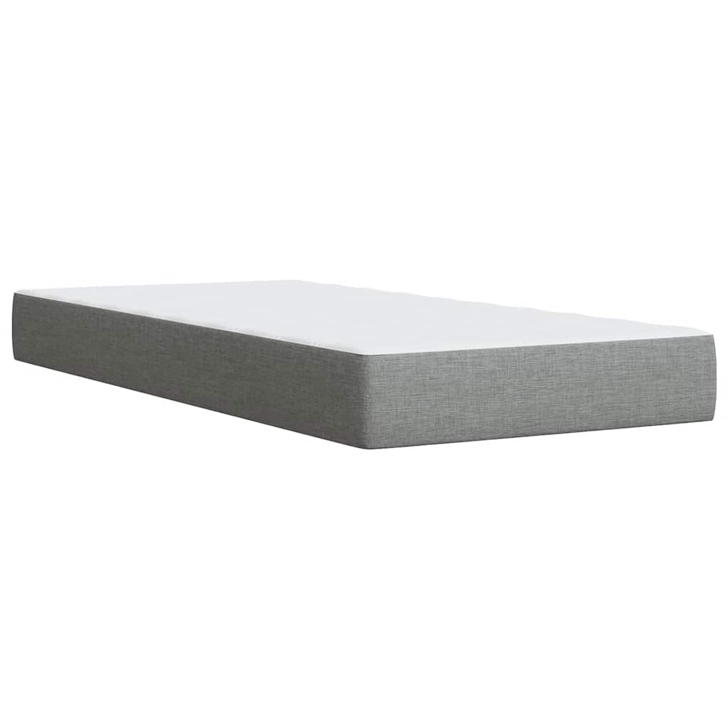 vidaXL Κρεβάτι Boxspring με Στρώμα Ανοιχτό Γκρι 90x190 εκ. Υφασμάτινο