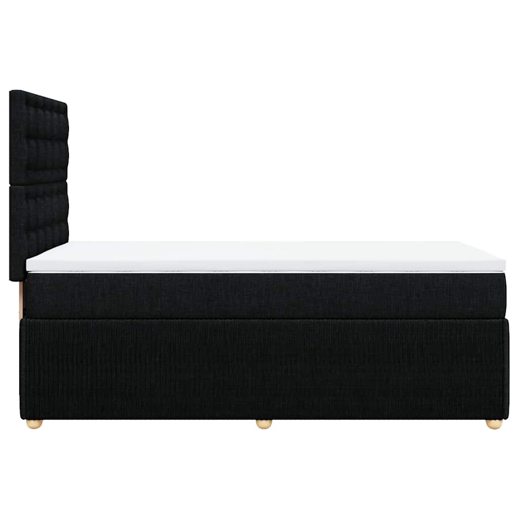 vidaXL Κρεβάτι Boxspring με Στρώμα Μαύρο 90x190 εκ.Υφασμάτινο