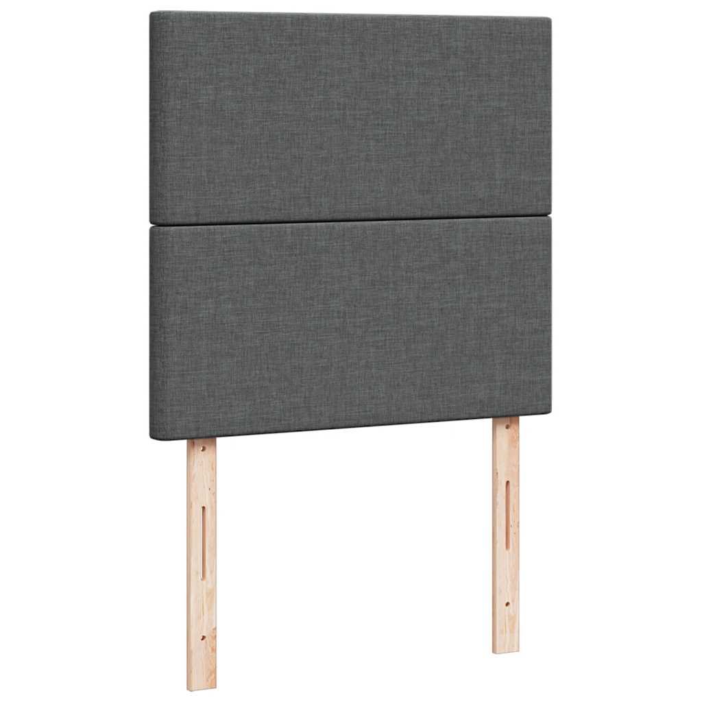 vidaXL Κρεβάτι Boxspring με Στρώμα Σκούρο Γκρι 90x200 εκ. Υφασμάτινο