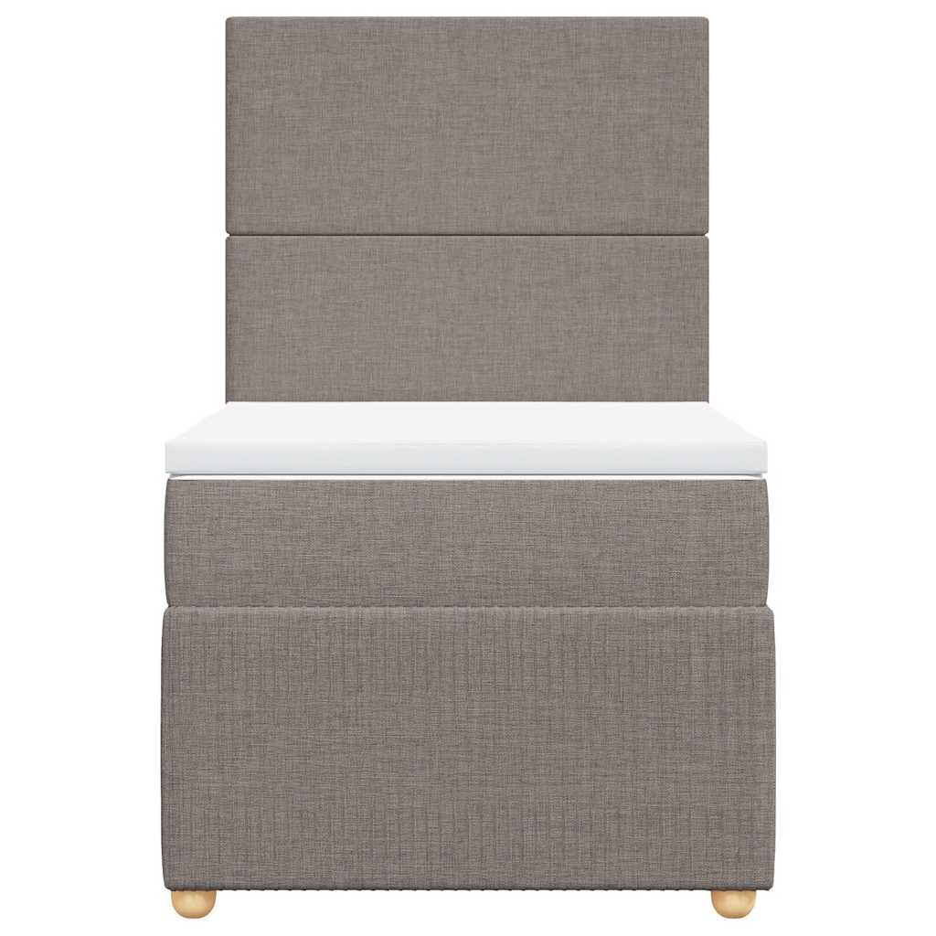 vidaXL Κρεβάτι Boxspring με Στρώμα Taupe 90x200 εκ. Υφασμάτινο