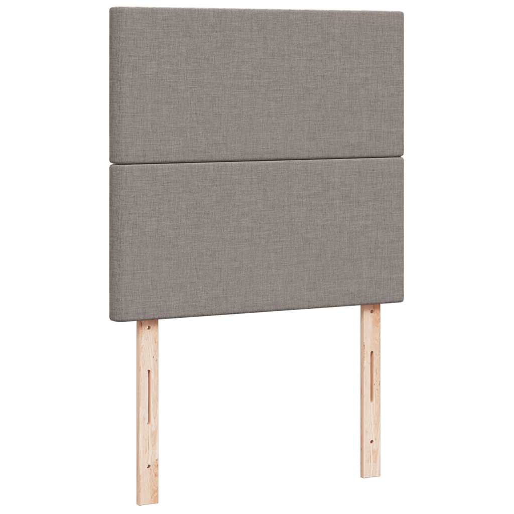 vidaXL Κρεβάτι Boxspring με Στρώμα Taupe 90x200 εκ. Υφασμάτινο
